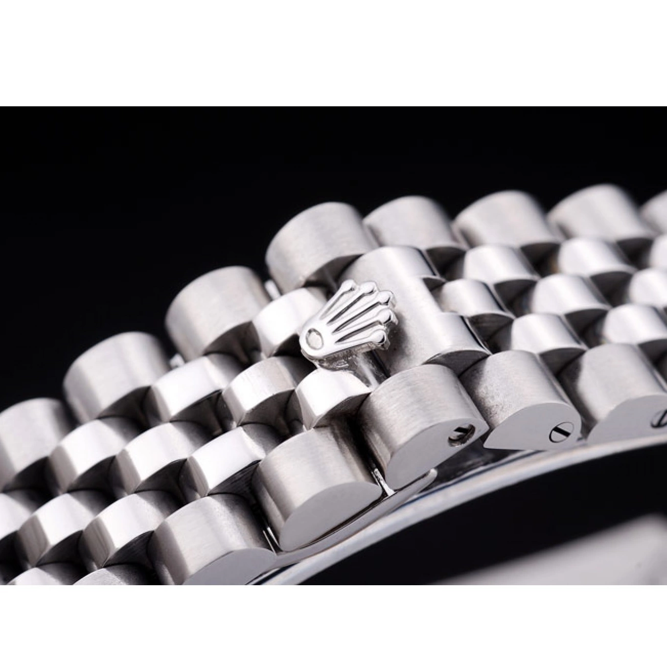 AAA Replica Watches Bezel Ribbed Diamonds Dial Black Rolex Datejust 7458 0612